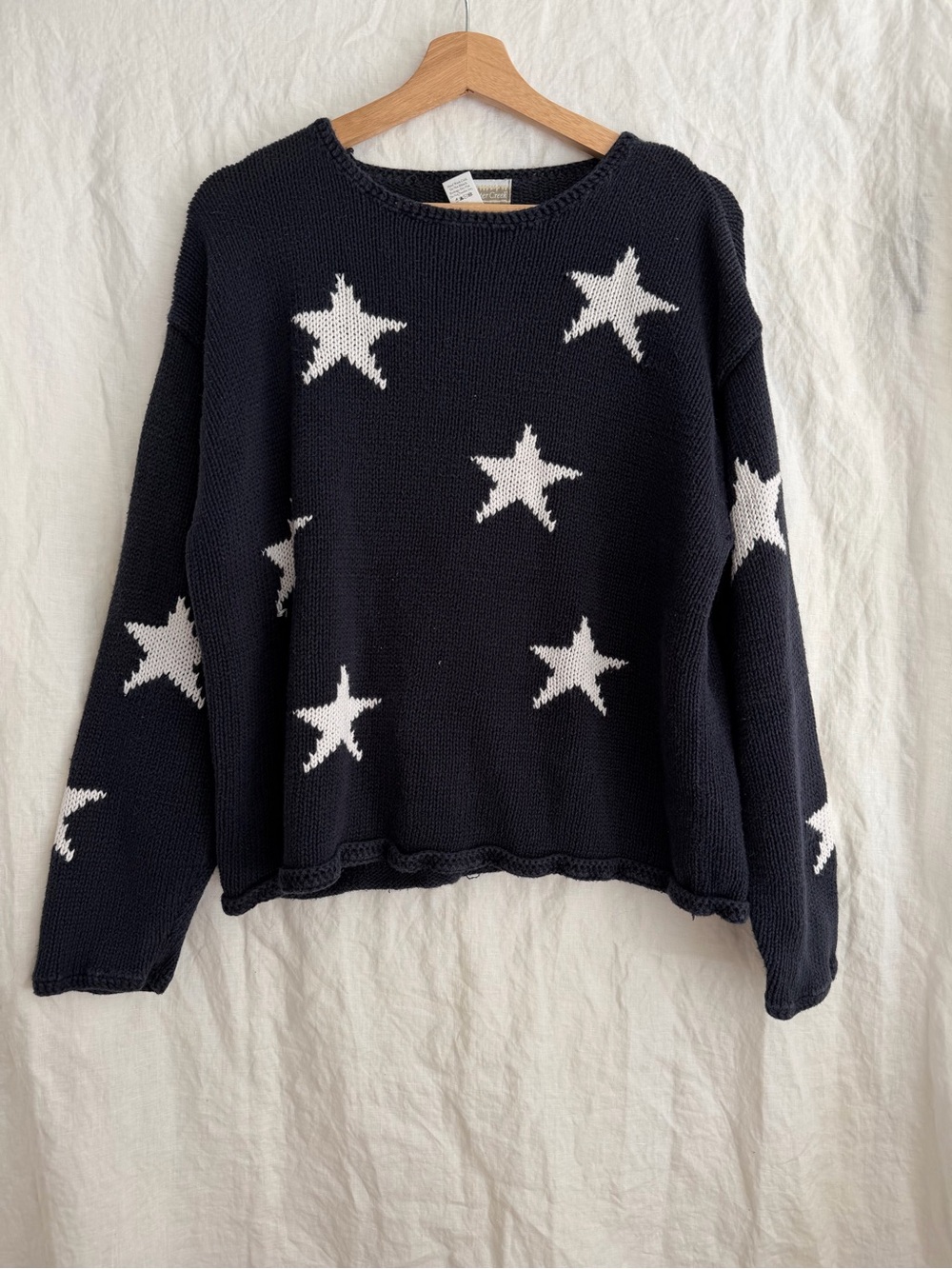 COLDWATER CREEK Sweater Women Stars Pullover Western Coastal Vintage Large